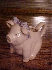 Darling  pink pig creme pitcher