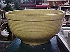 Old yellow ware mixing bowl