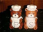 Large teddy bear chef, range salt and pepper shakers