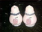 Sponged apple salt and pepper shakers