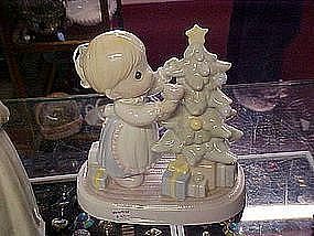 Precious Moments porcelain Christmas lamp / light