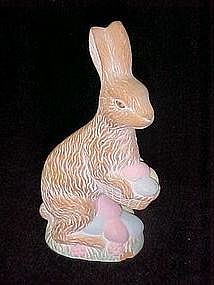 Hand painted clay Easter bunny rabbit