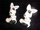 Older ceramic spotted bunny rabbit figurines
