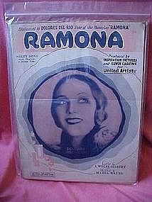 Ramona, dedication cover photo of Dolores Del Rio