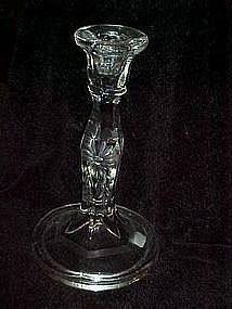 Heisey candlestick with flower cutting