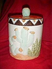 Southwestern desert cactus cookie jar