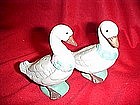 Unglazed porcelain geese salt and pepper shakers