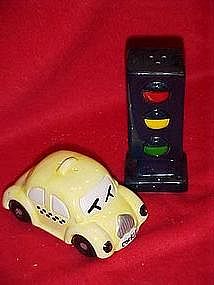 Cookie Cab and stop light, salt and pepper shakers