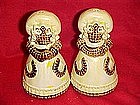 Burlap girls, salt and pepper shakers