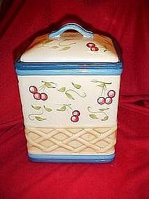 Basket weave with cherries, cookie jar by Inspirado