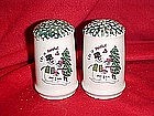 Singing snowman family, salt and pepper shakers