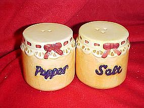 Country jam jars, salt and pepper shakers