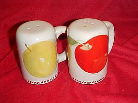 Red and yellow apples design, salt and pepper shakers