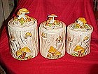 Vintage Treasure craft Stump & mushrooms cannisters