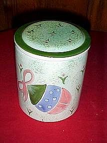 Christmas cookie treat jar, hand painted ornament decor