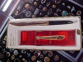 Vintage Acrylic clothes pin memo with pen desk set, MIB