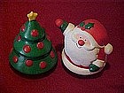 Hallmark Cards, Santa and Christmas tree, shakers