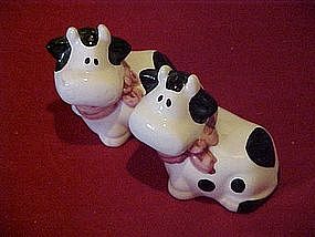 Little black and white cow salt and pepper shakers