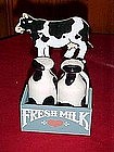 Cow and crate/ milk bottles/ salt and pepper shaker set