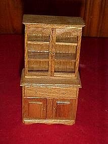 Shackman oak  china hutch cabinet miniature