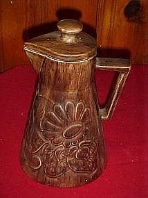 Vintage coffee pot cookie jar, with fruits and flowers