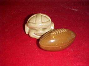 Football player and football, salt and pepper shakers