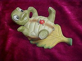 Homco playful turtle with ladybug figurine #1128