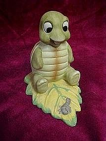 Playful turtle and caterpillar figurine by Homco #1123