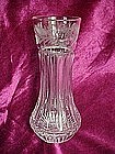 Heavy crystal vase with floral cuttings, very nice