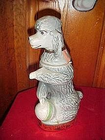 Jim Beam grey poodle decanter 1970