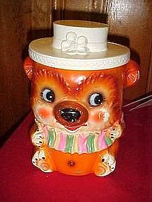Old circus clown/bear cookie jar