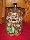 Treasure craft cookie jar cylinder, apples and leaves