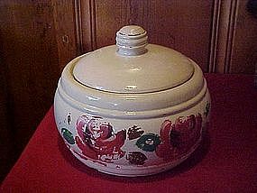 Red Wing fruit munch cookie jar with hand painted roses