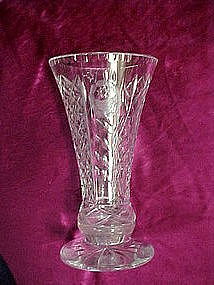 Beautiful cut and polished vase with rose pattern