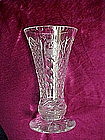 Beautiful cut and polished vase with rose pattern