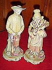 Large bisque figurines Farmer and wife