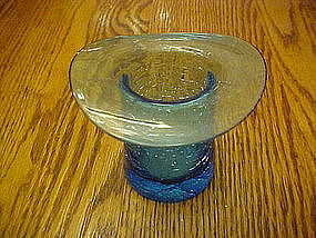 Blue crackle glass hat, Blenko??