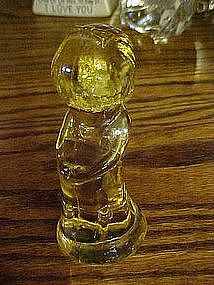 Fenton topaz yellow kissing girl figurine