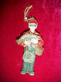 Fisherman and fish ornament