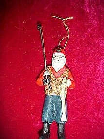 Santa Claus fishing, Christmas ornament