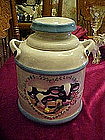 Milk can cookie jar with cows, heart and roses