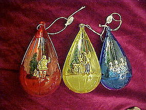 vintage 60's Christmas Ornaments,carolers, angel, Santa