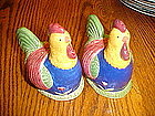 Large colorful rooster salt and pepper shakers, CIC