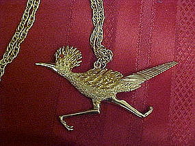 Large  vintage roadrunner pendant