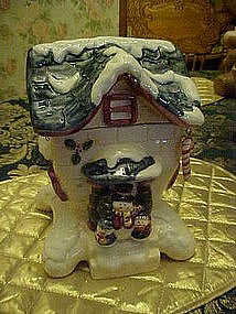 Snowman's cottage, house cookie jar