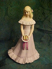 Enesco Growing up girls birthday figurine #16, blonde