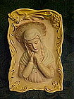 Sculpted  bisque Madonna wall figurine