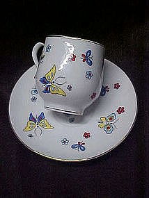 Cup and saucer with butterflies, Lefton?
