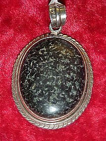 Large stone pendant set in sterling silver