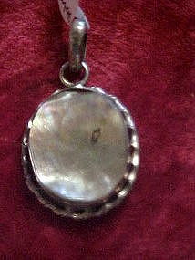 Natural abalone shell and sterling pendant